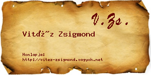 Vitéz Zsigmond névjegykártya